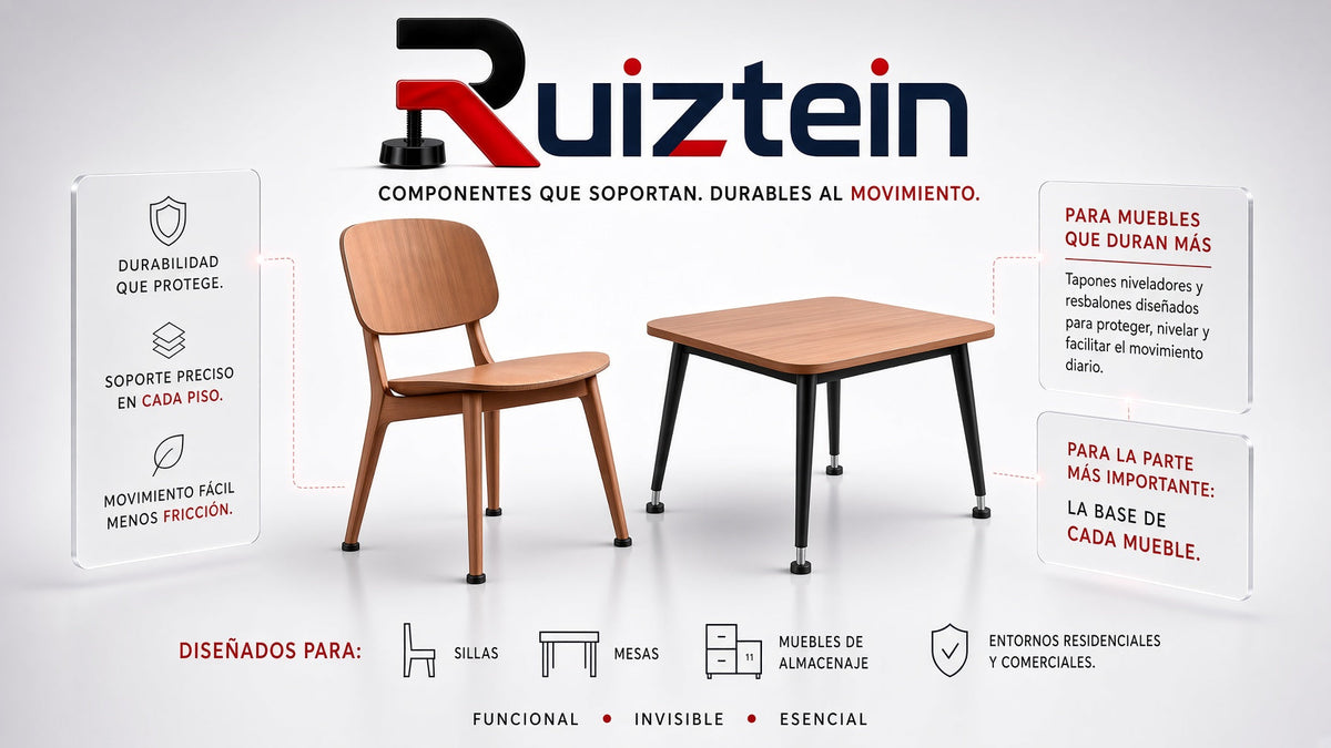 Regatones y niveladores para muebles de restaurante — guía del fabricante MobliBar