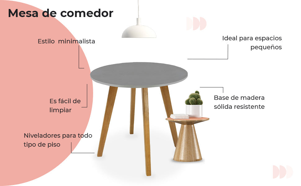 Mesa de Comedor Circular Frankfurt 100cm 6