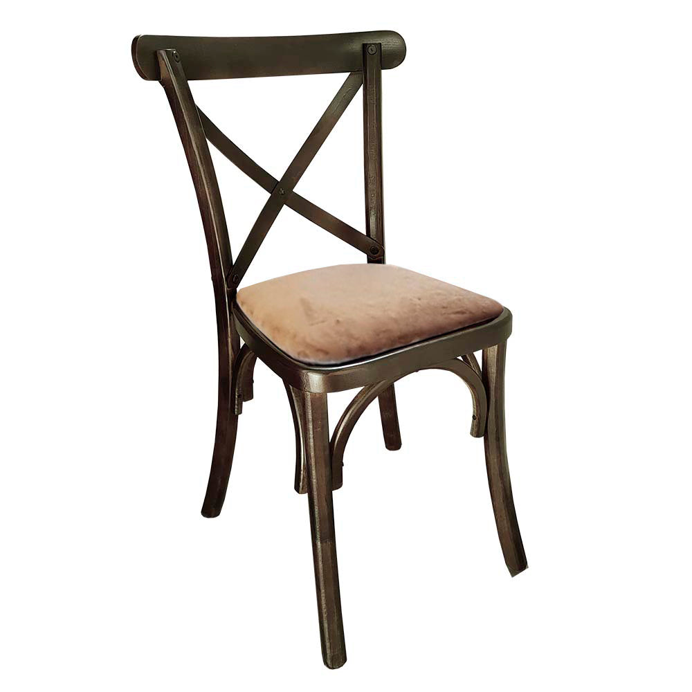 Silla de Madera Crossback Asiento Tapizado