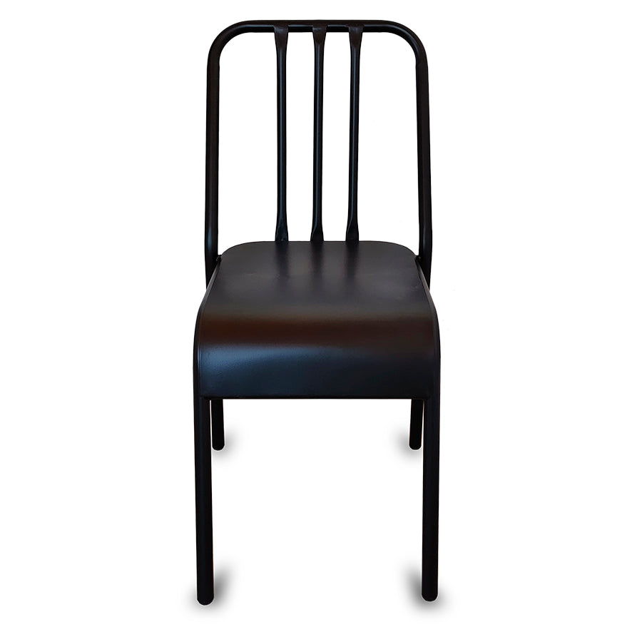 Silla de metal Nisso respaldo Tubular y asiento liso