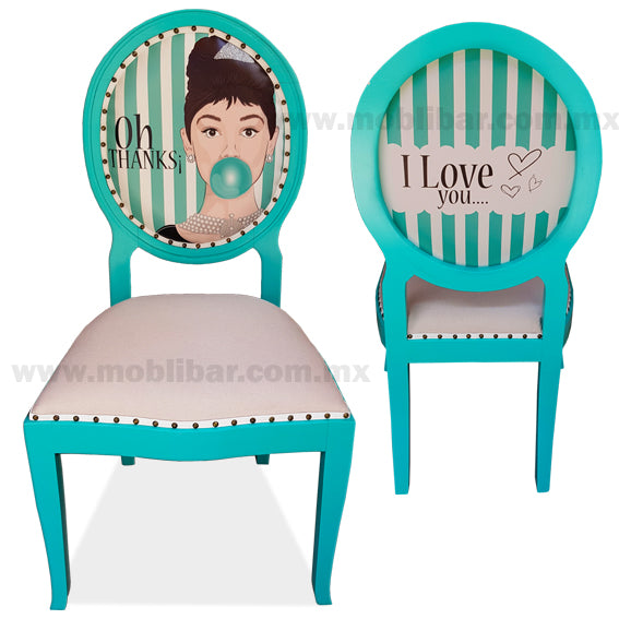 Silla de Madera Tapizada Oval Diva