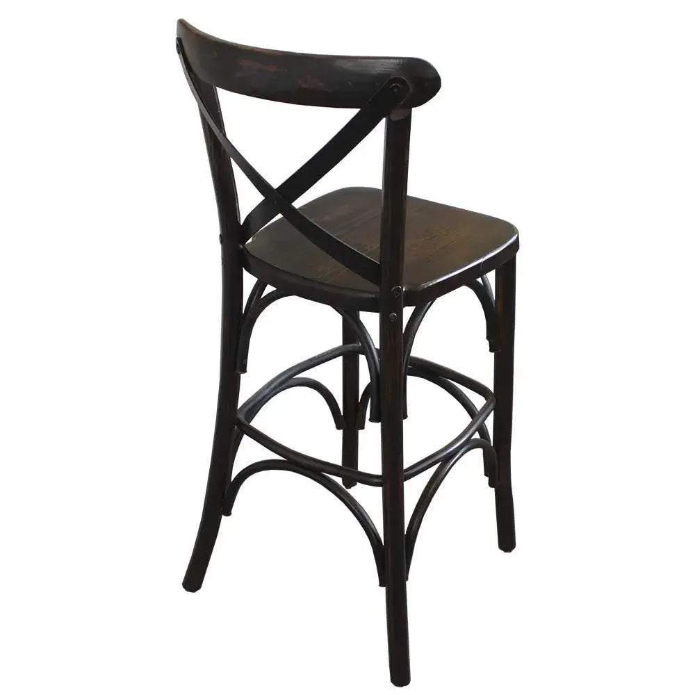 Banco de Madera Crossback detalle 1 - MobliBar