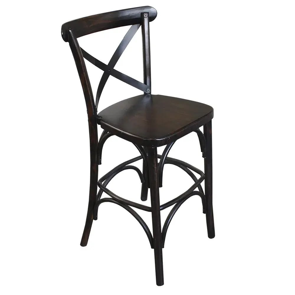 Banco de Madera Crossback para bar - MobliBar