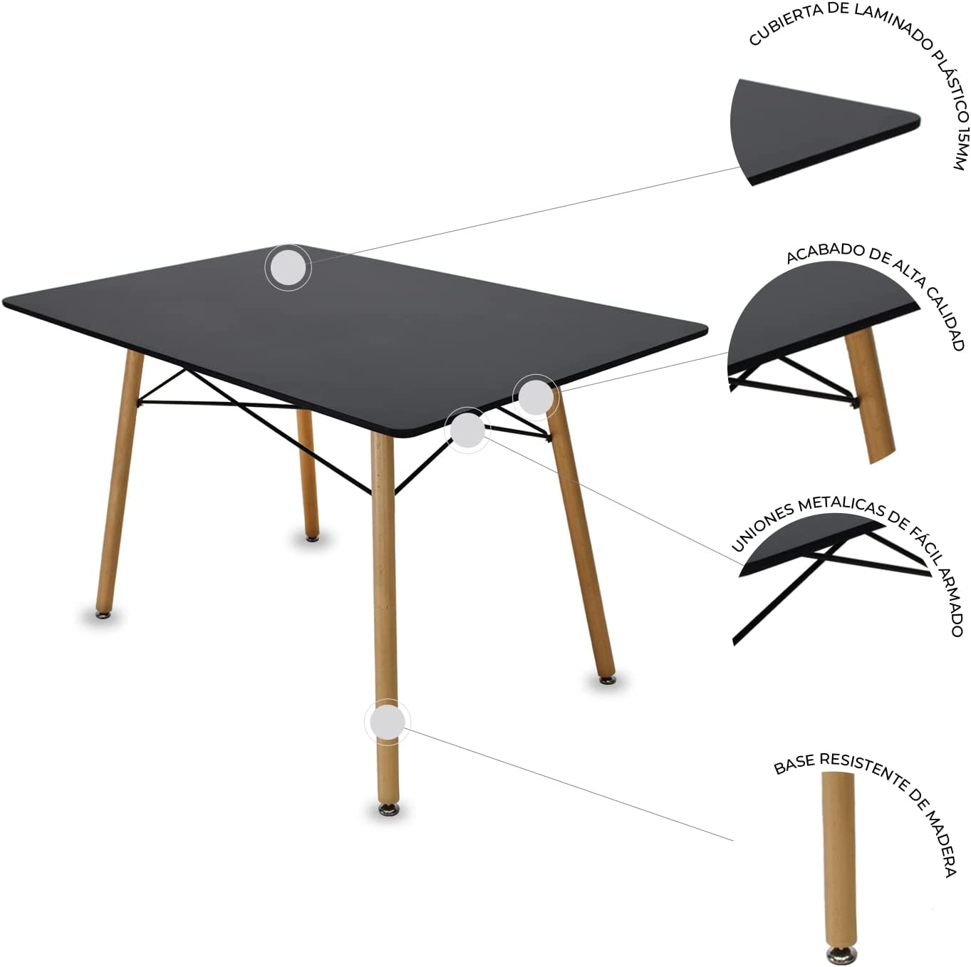 Mesa de Comedor Rectangular Oslo 9