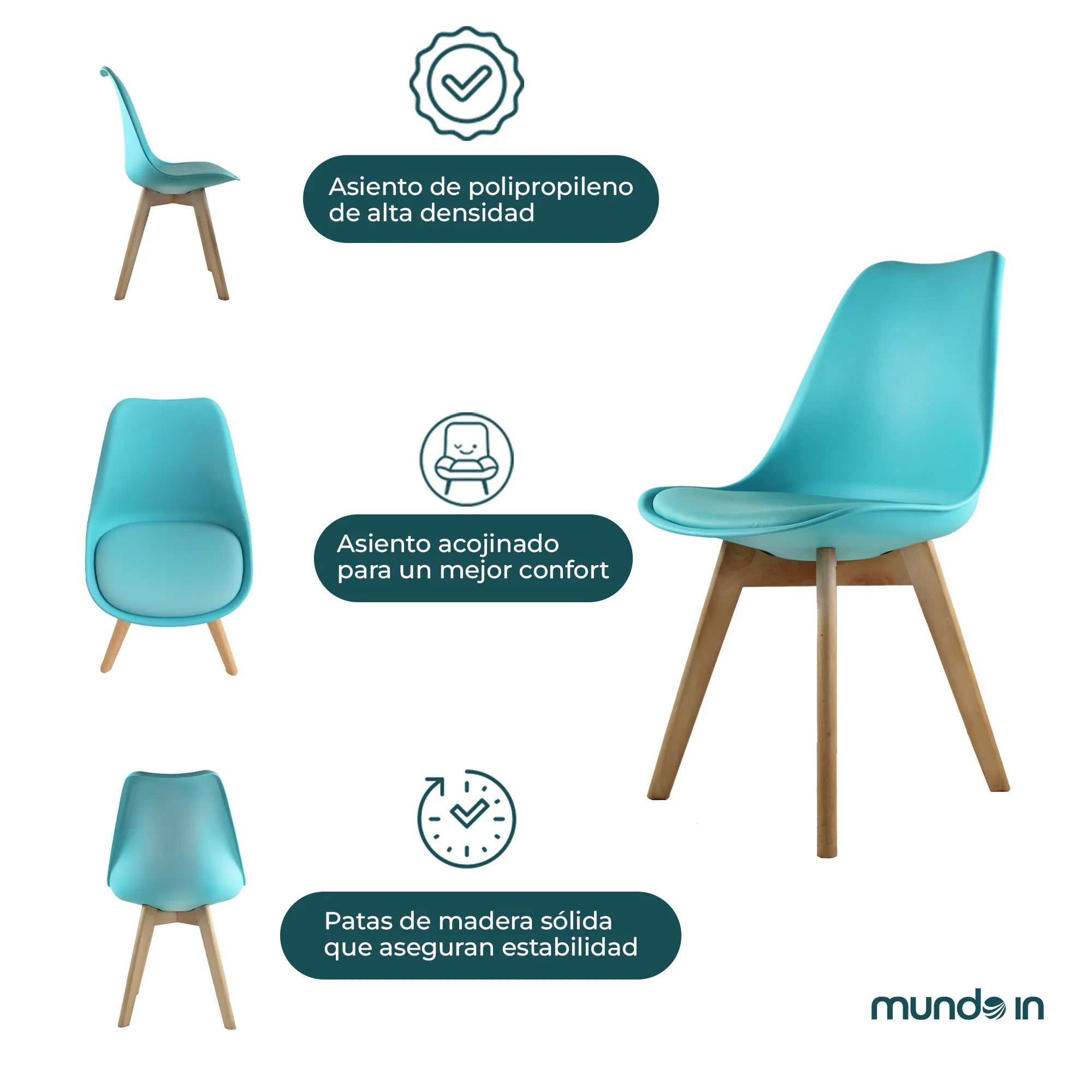 Silla Frankfurt acojinada | Silla Eames para comedor 3