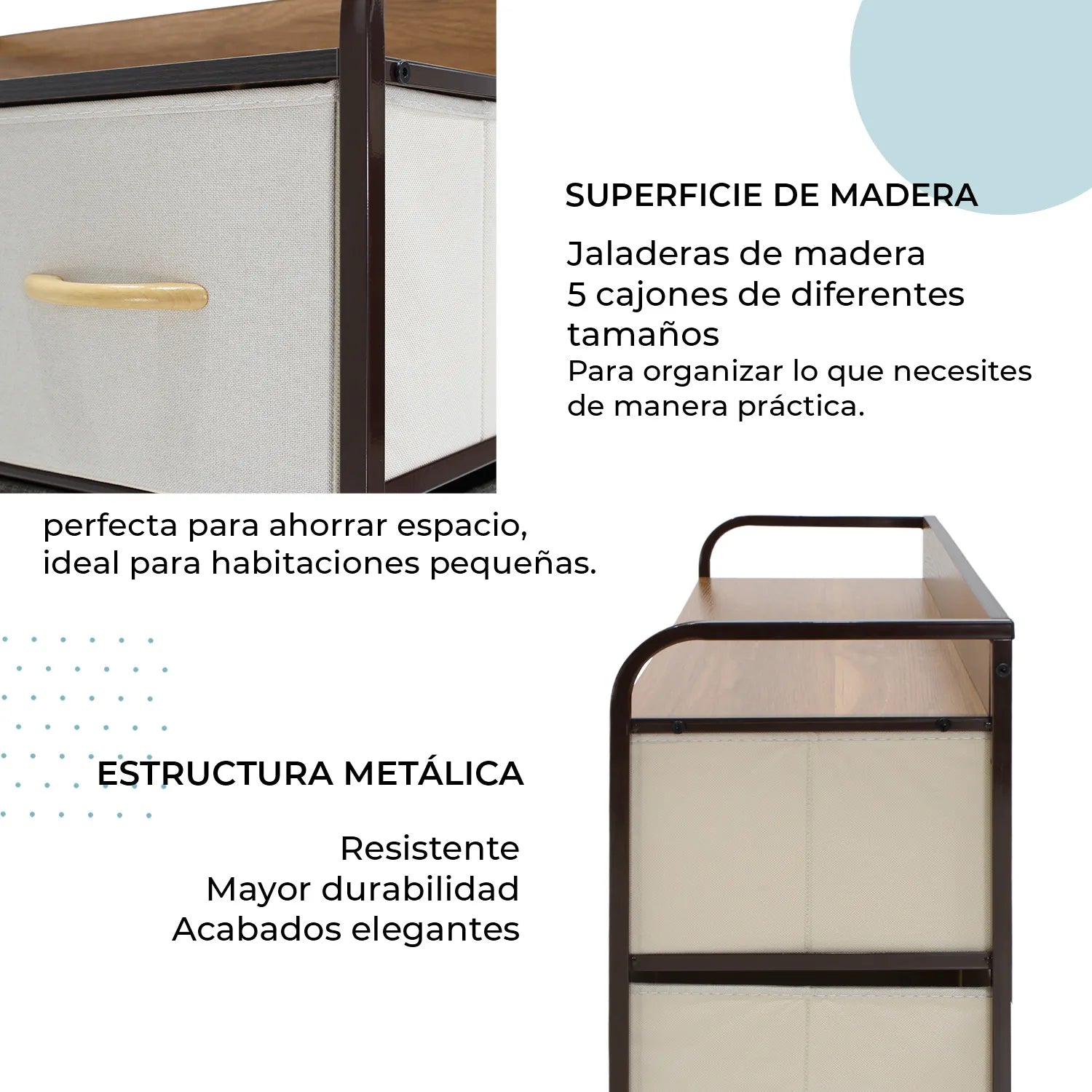 Credenza Organizador Banska 5 Cajones 8