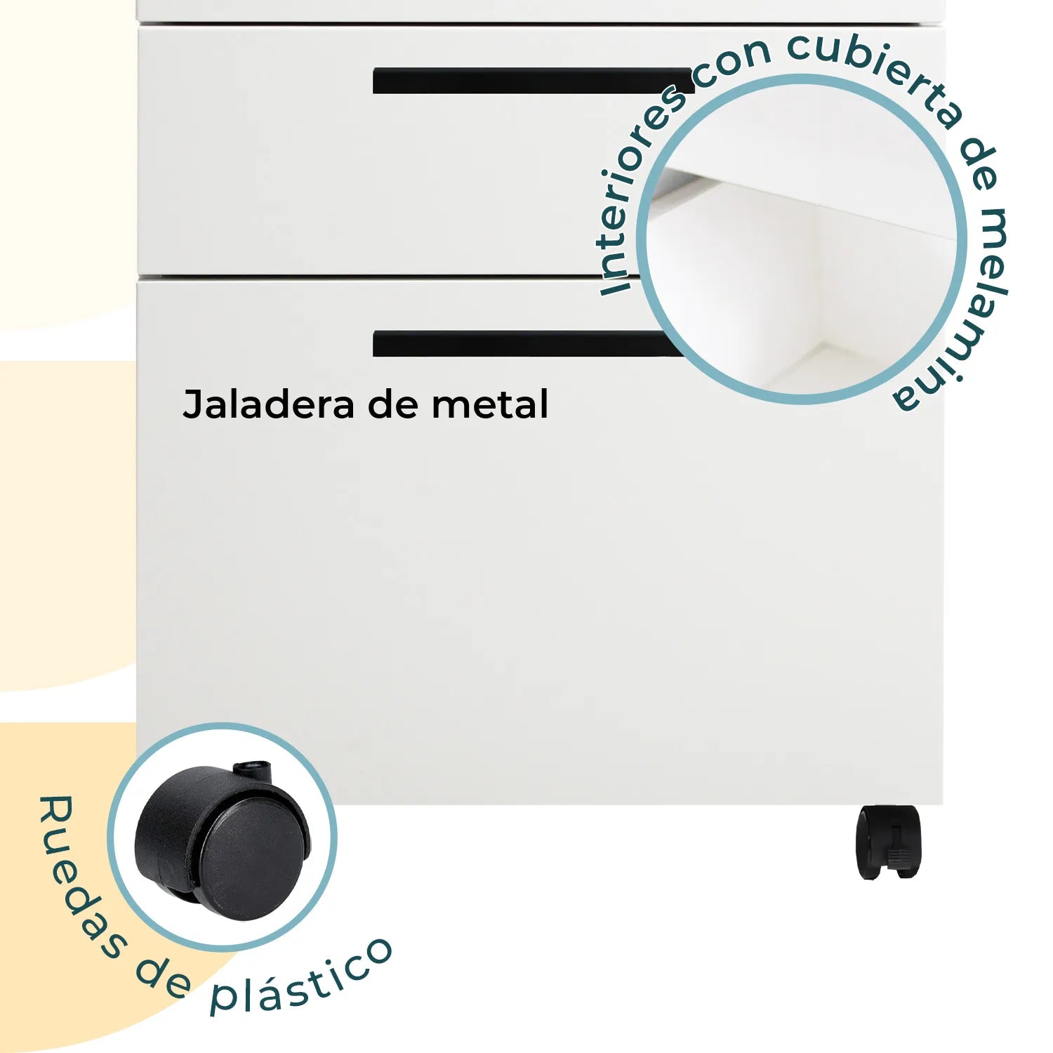 Archivero Melamina 2+1 gavetas Carta Zadar 9