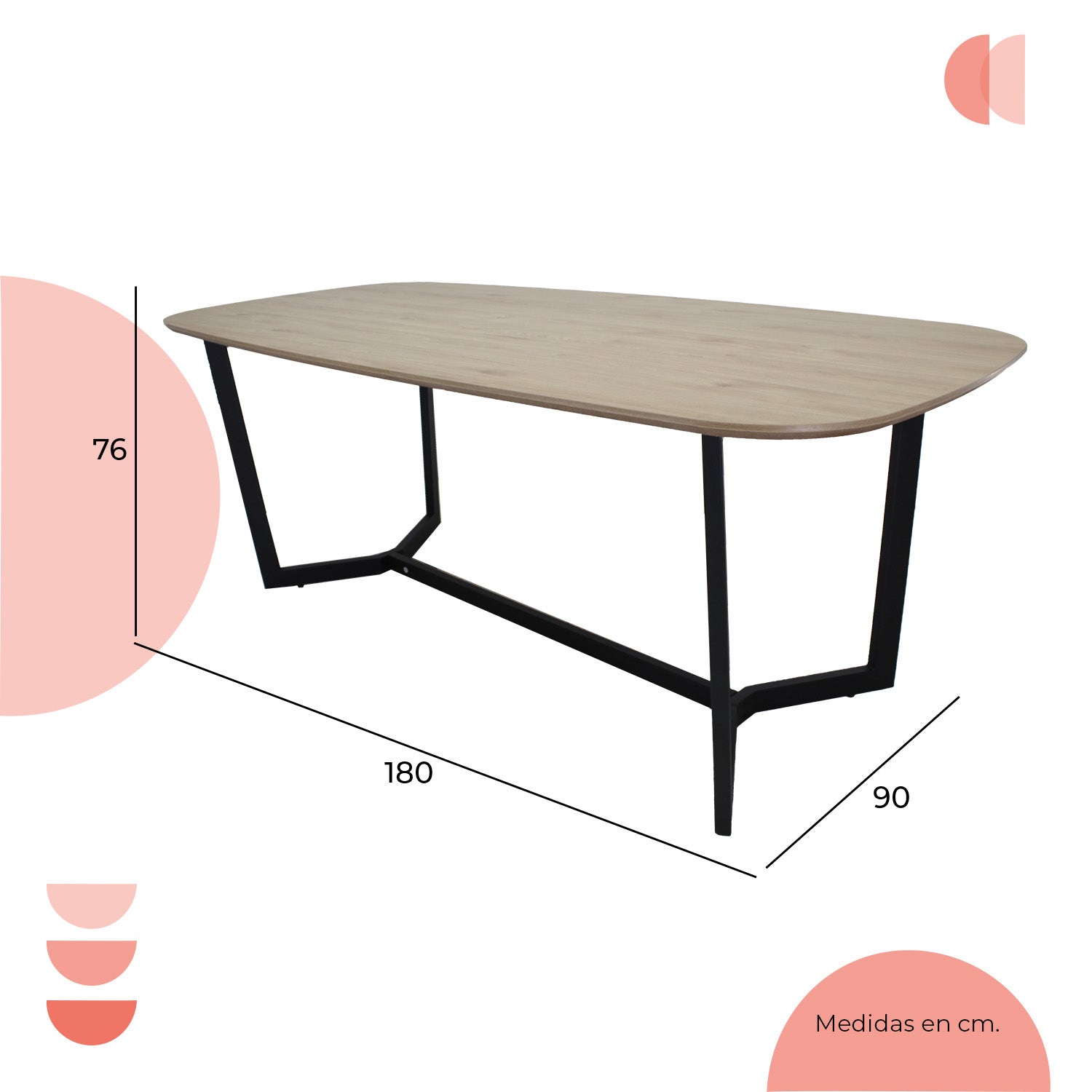 Mesa Comedor Rectangular Amalfi 180X90 4