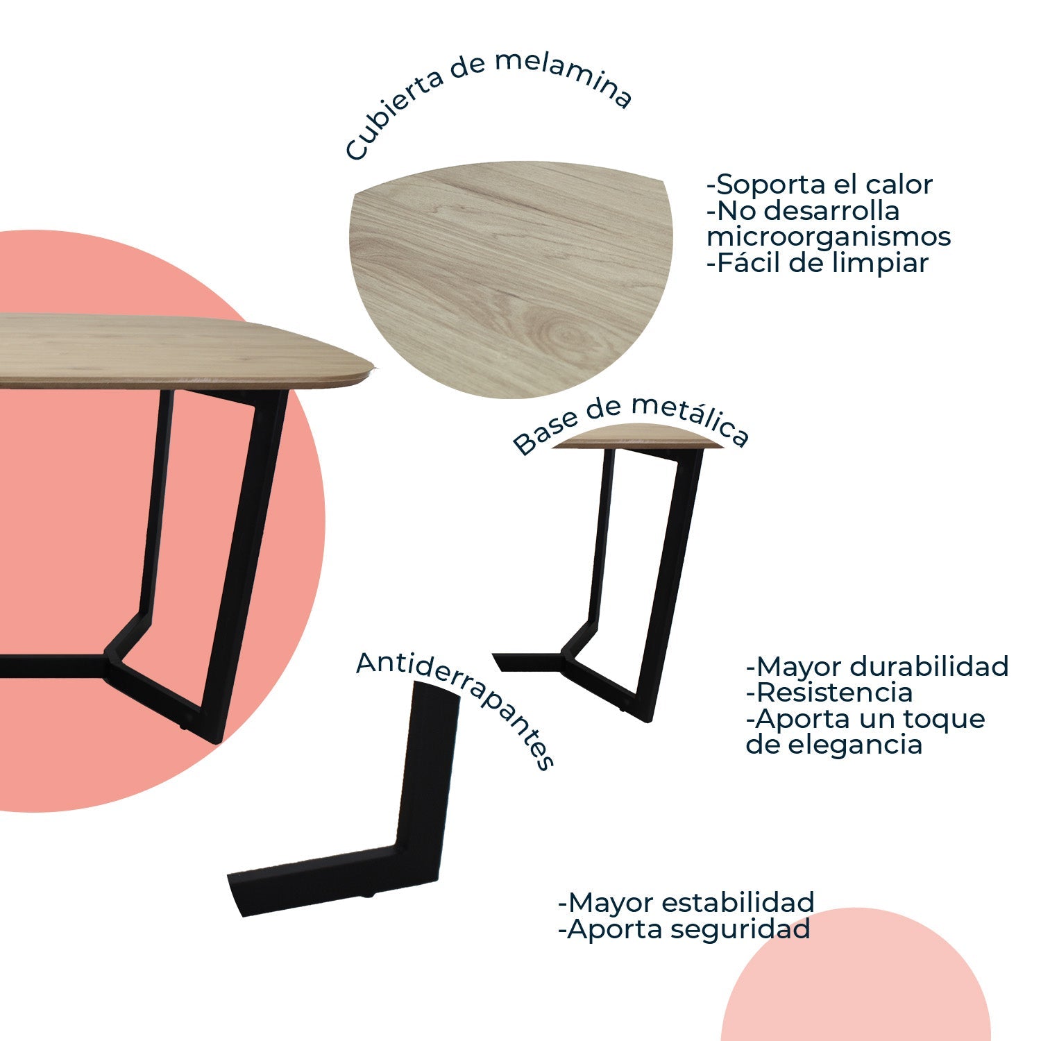 Mesa Comedor Rectangular Amalfi 180X90 10