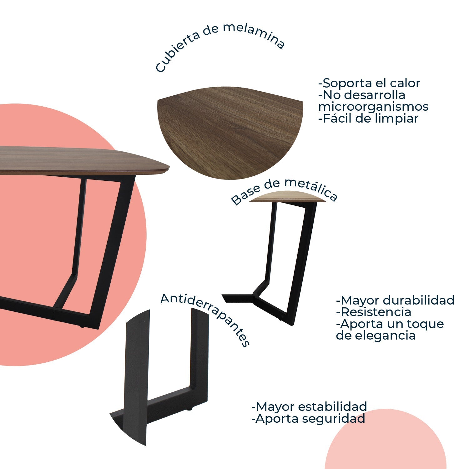 Mesa Comedor Rectangular Amalfi 160X90 10