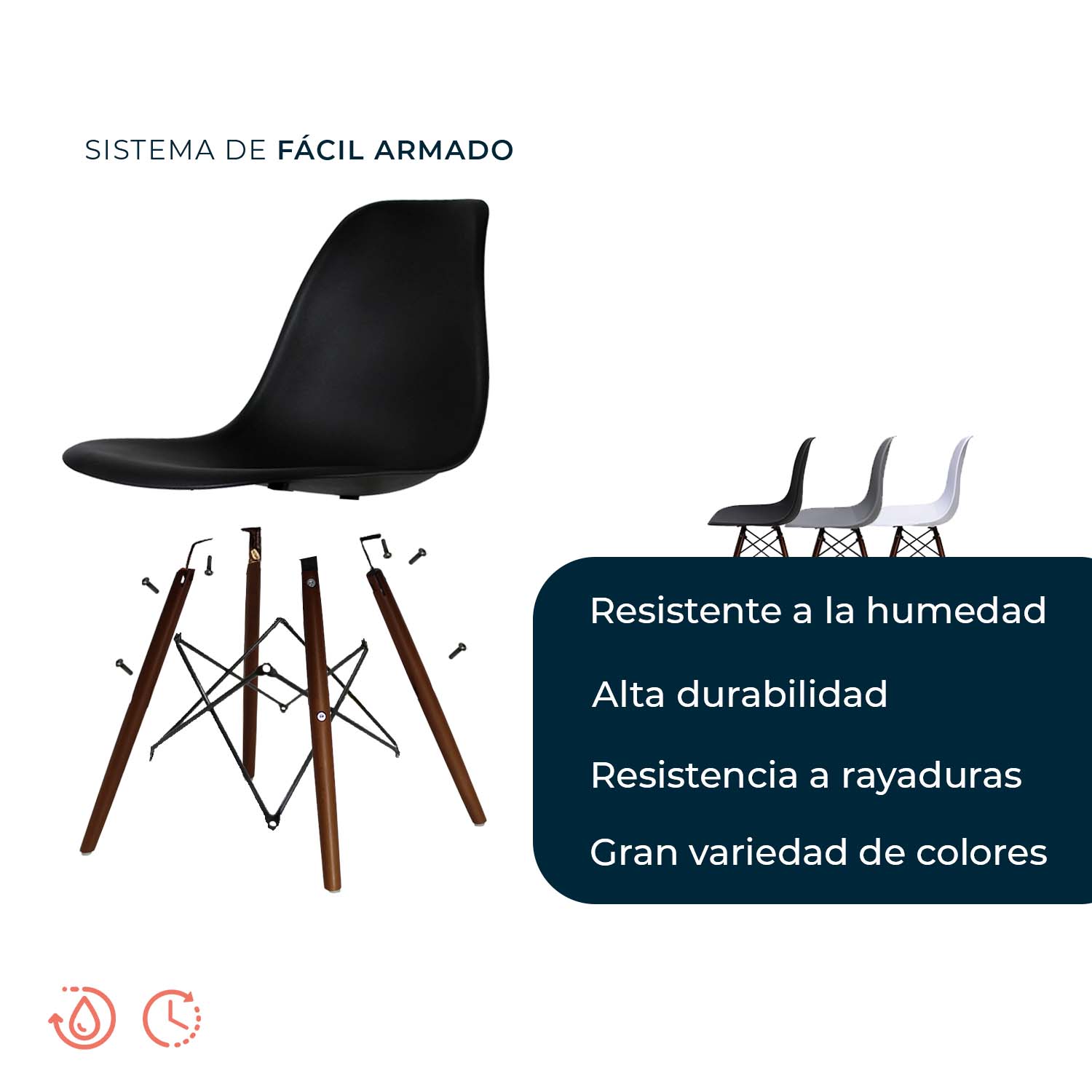 Set de 2 Sillas Oslo Nogal 4