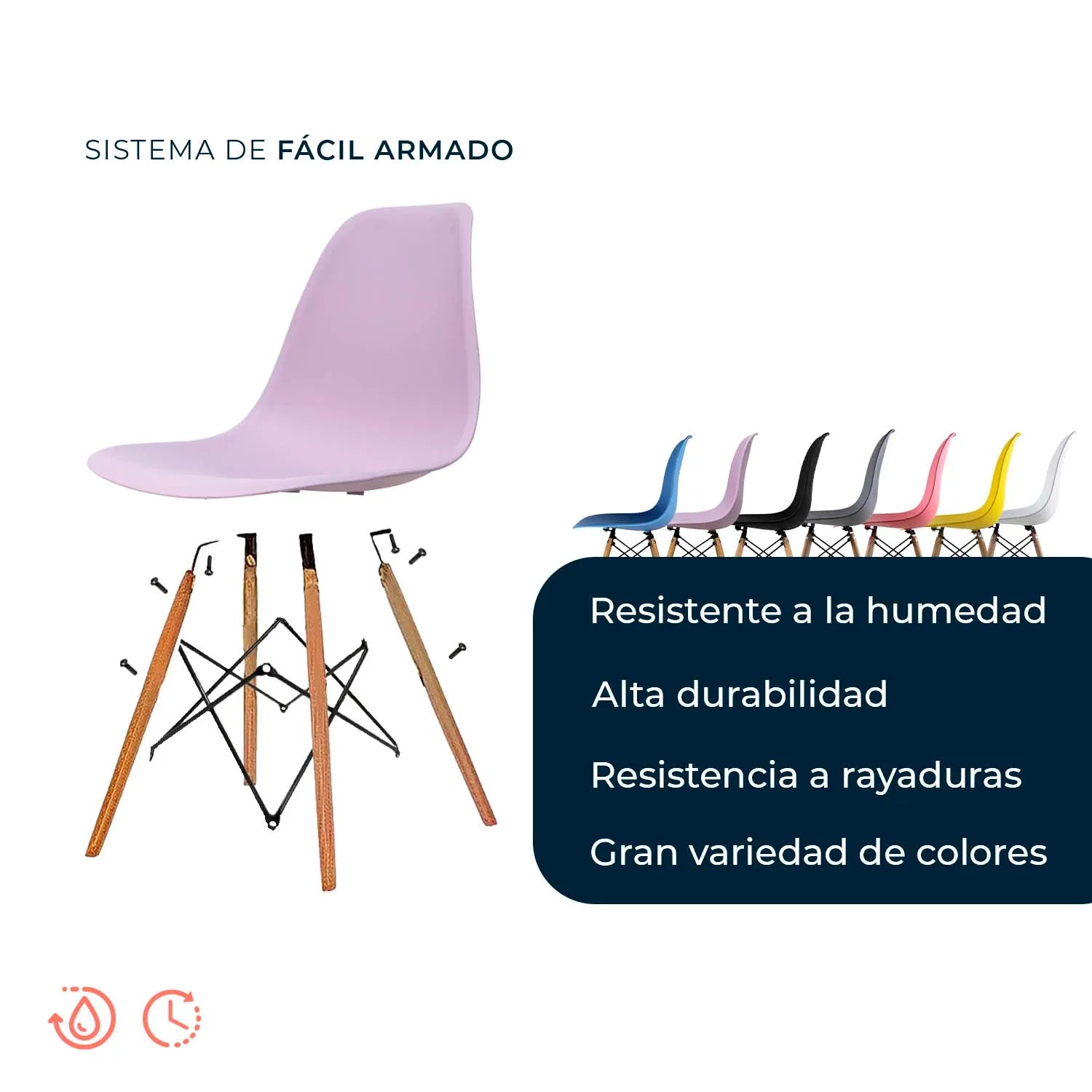 Set de 4 Sillas Oslo Eames | Juego para comedor 3