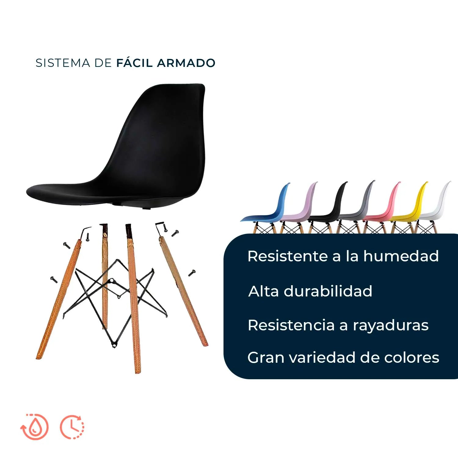 Set de 2 Sillas Oslo Eames 7