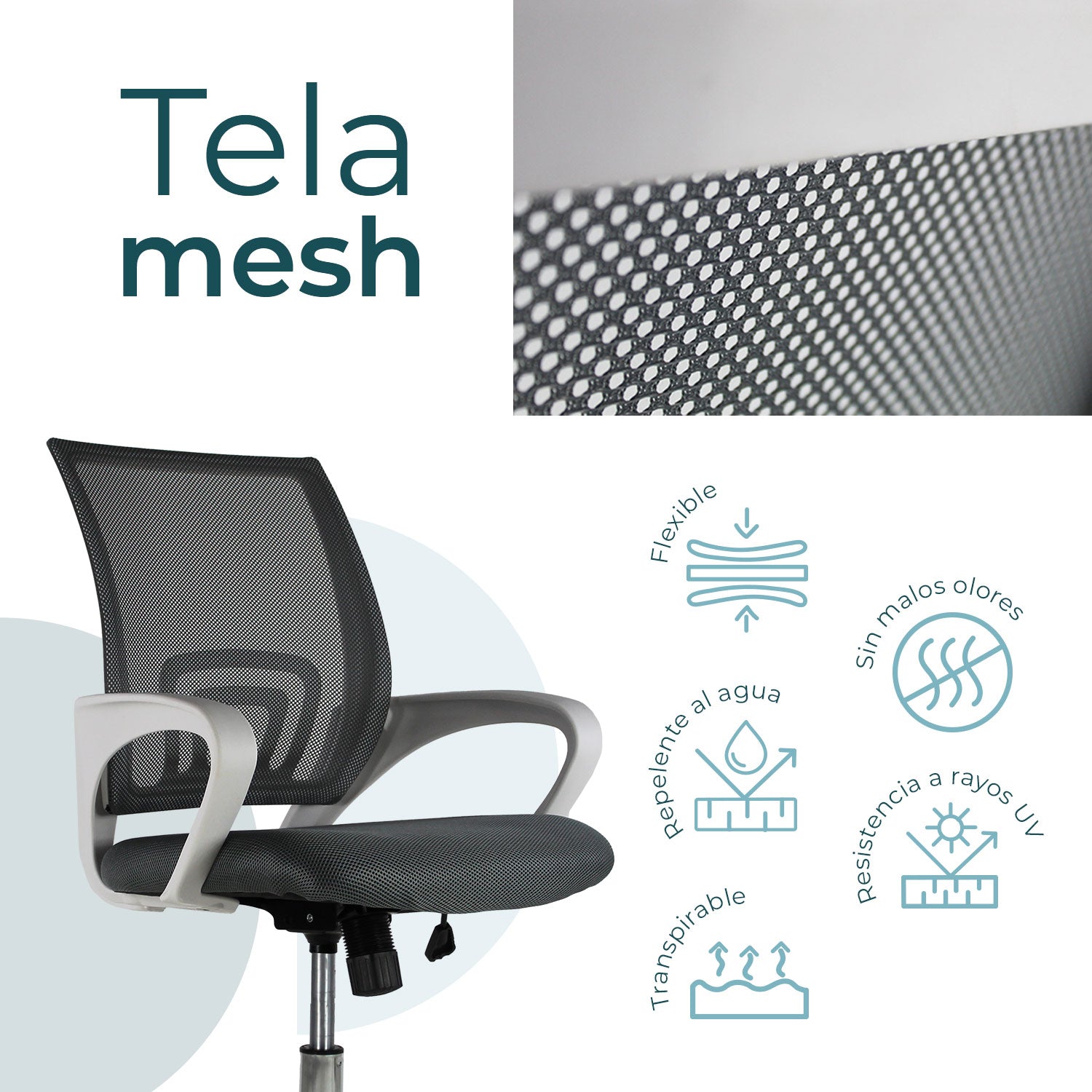 Silla Ejecutiva 107 Mesh Gris 10