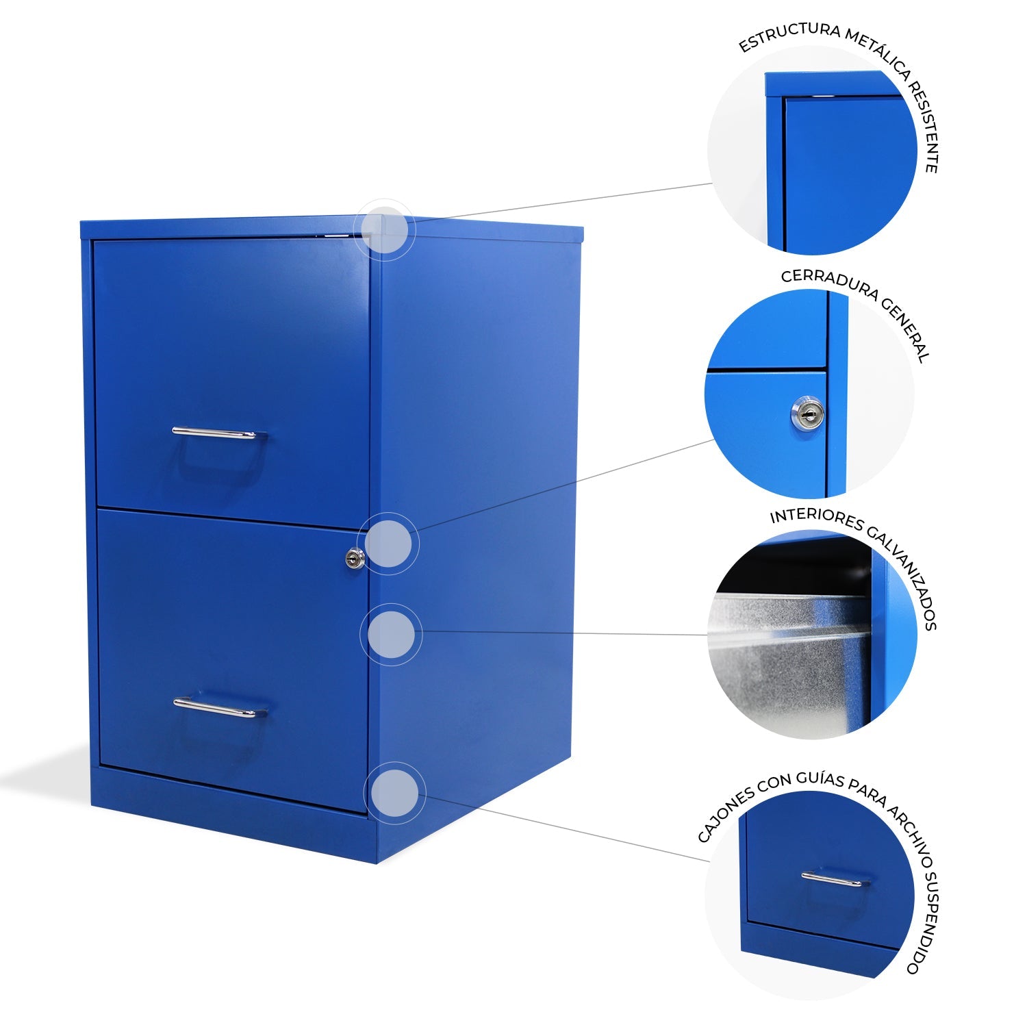 Archivero Metálico 2 gavetas Carta 20880 Azul 6