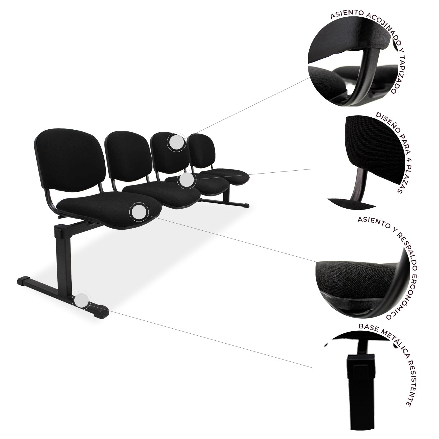 Banca de Espera 4 Plazas Iso 8