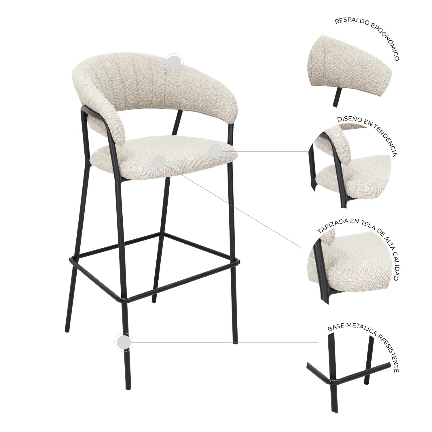 Set de 2 Bancos Caceres 75cm W29 10