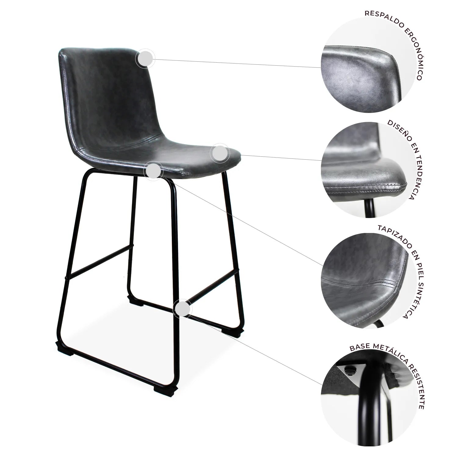 Set de 2 Bancos Phoenix  65cm 10