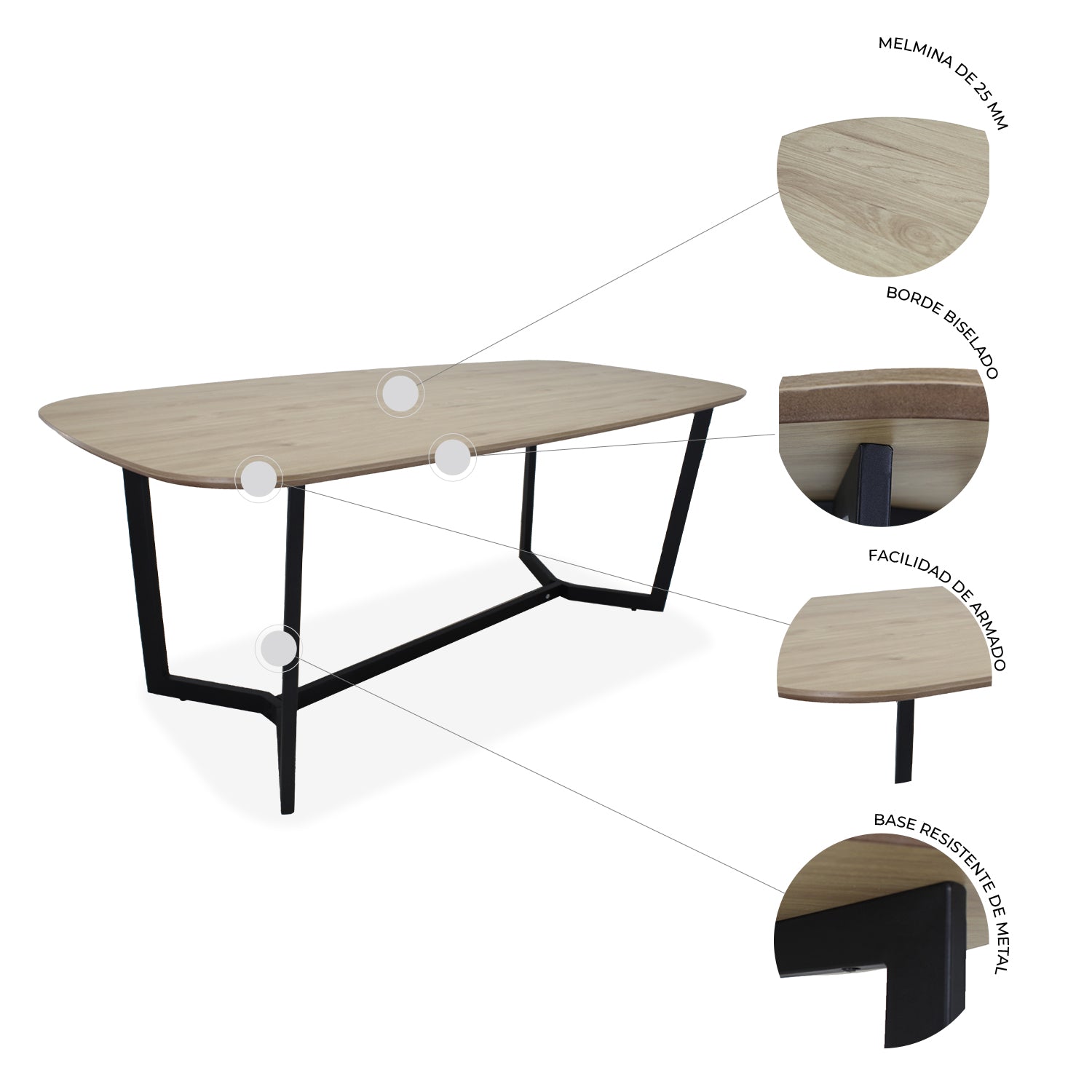 Mesa Comedor Rectangular Amalfi 180X90 5