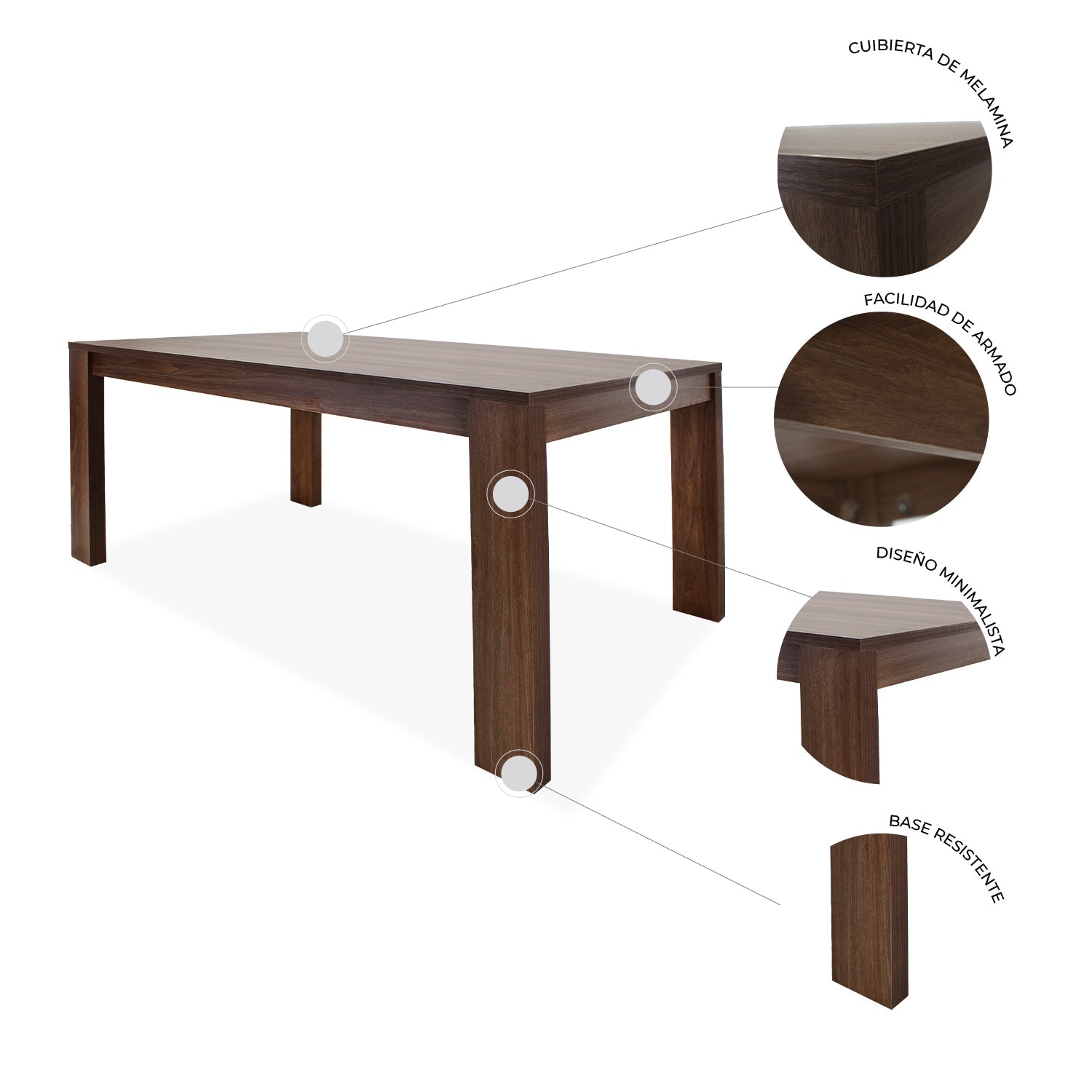 Mesa de Comedor Rectangular Minori 9