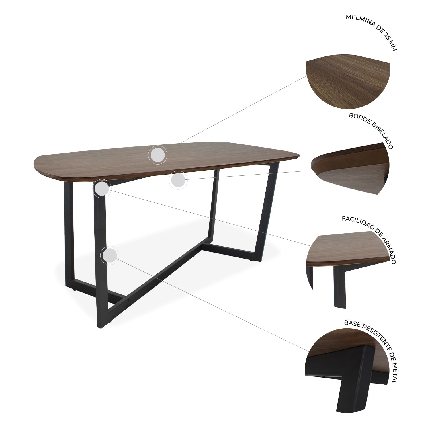 Mesa Comedor Rectangular Amalfi 160X90 7