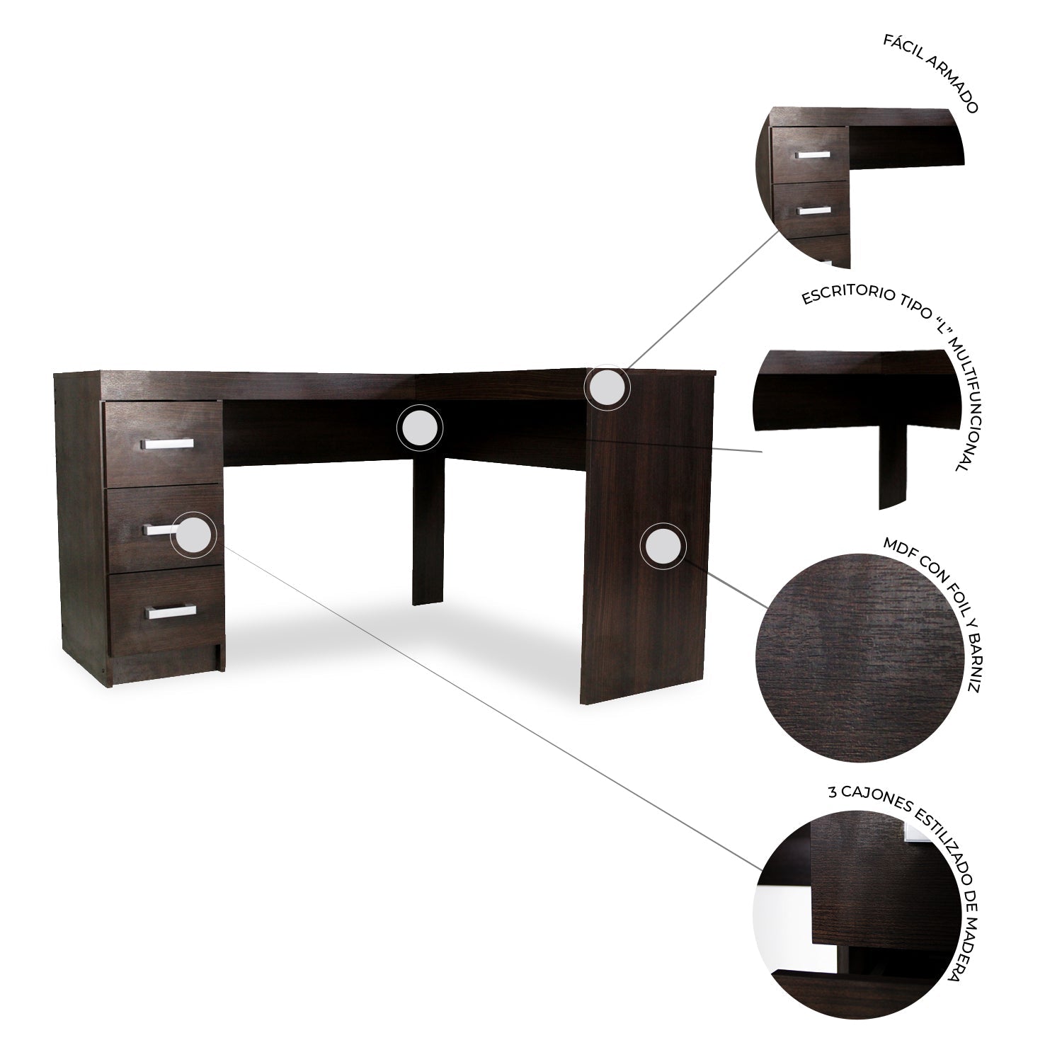 Escritorio Fénix 3 Cajones 7
