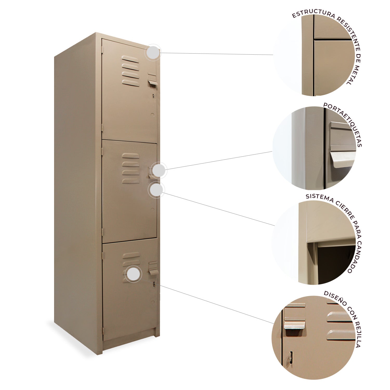 Locker 3 Puertas 180X38X45 8