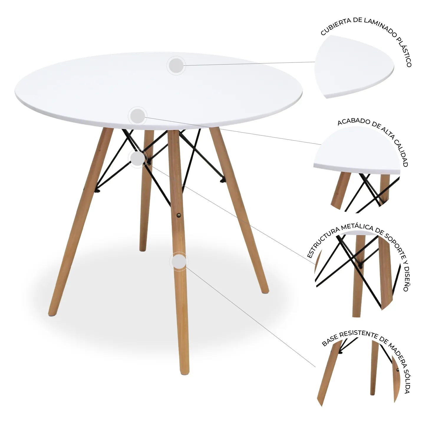 Comedor Mesa Oslo 80 + 4 Sillas Vento 7