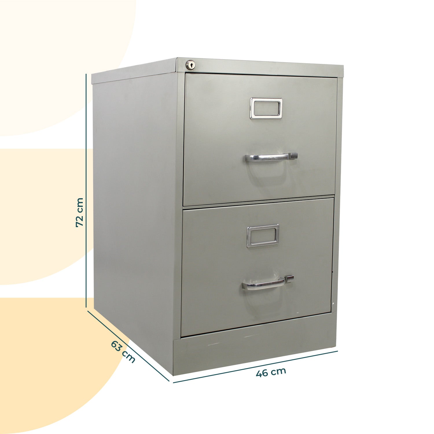 Archivero Metálico de 2 gavetas Oficio 14114 color Gris 10