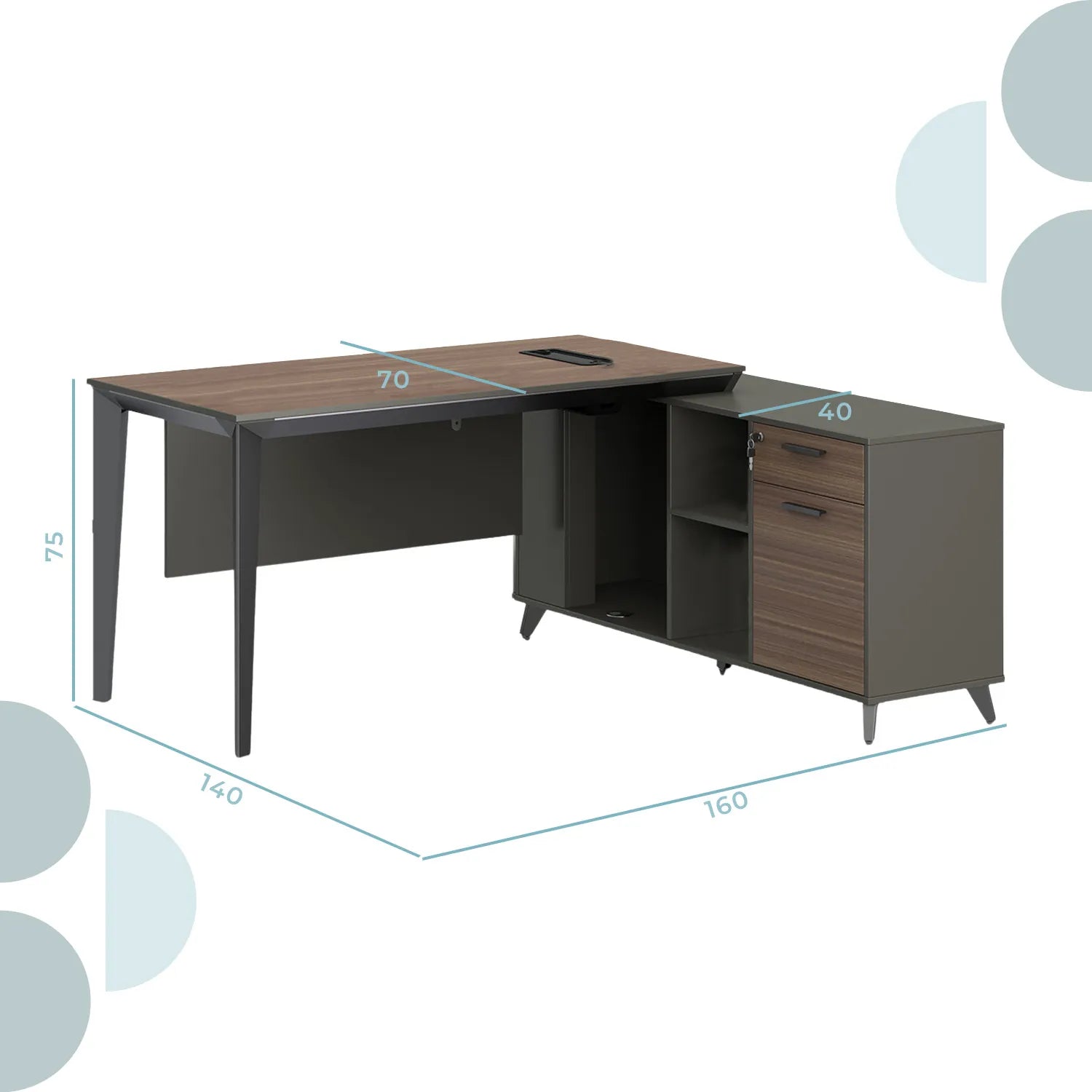 Escritorio ejecutivo Cracovia 160 Lateral 9