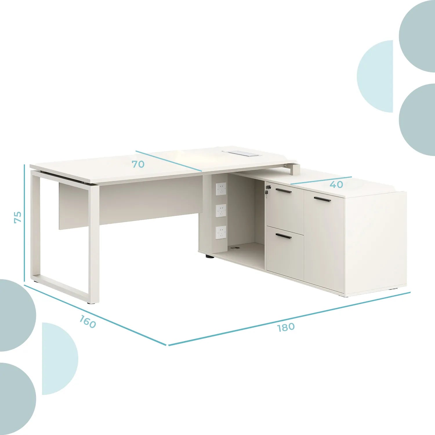 Escritorio ejecutivo Zadar 160 Lateral 10