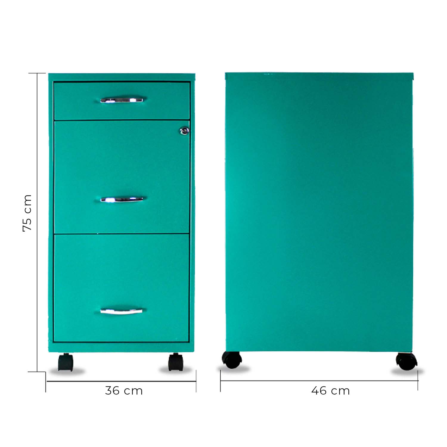 Archivero Metálico 2+1 gavetas Carta móvil 24421 8