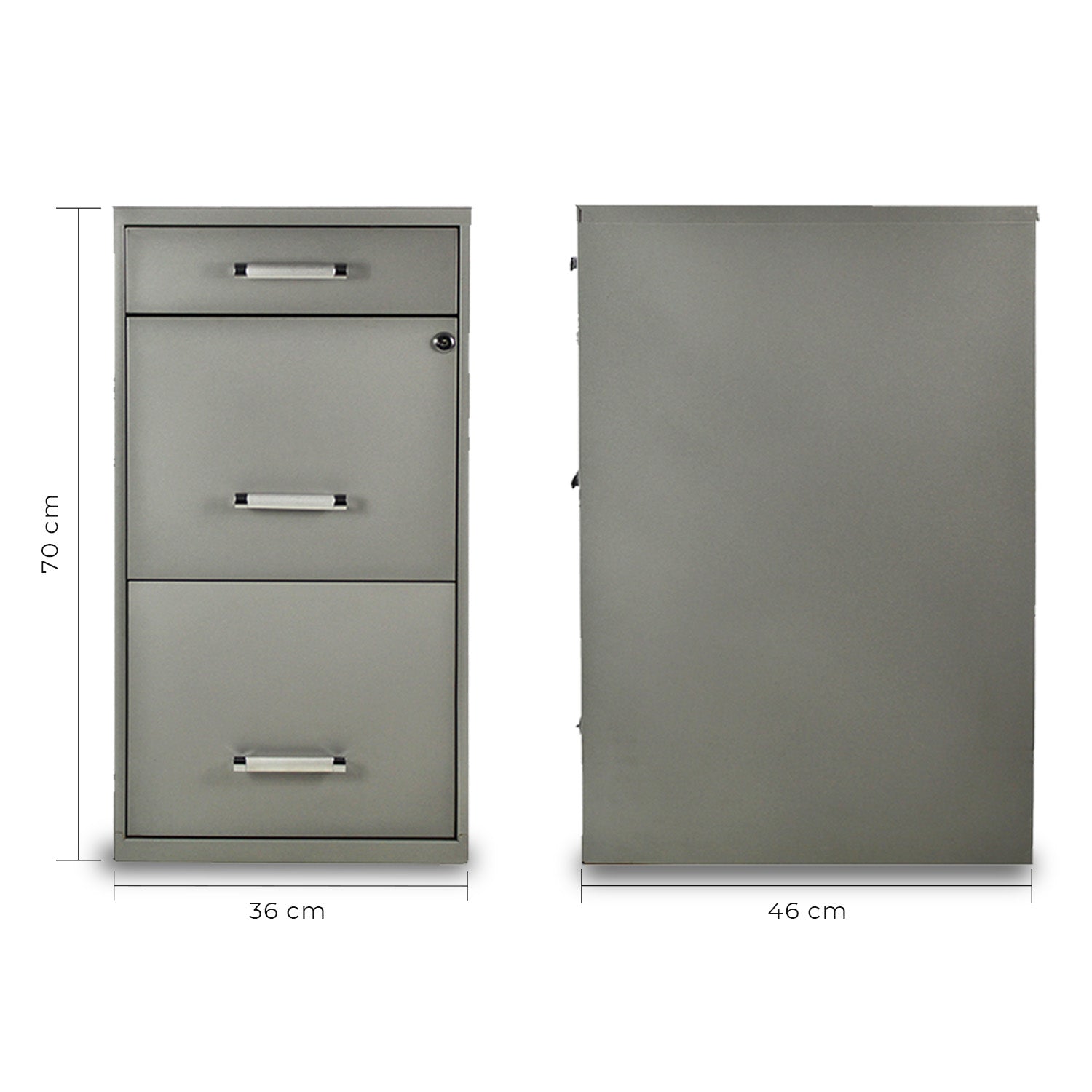 Archivero Metálico 2+1 gavetas Carta 17069 Gris 8