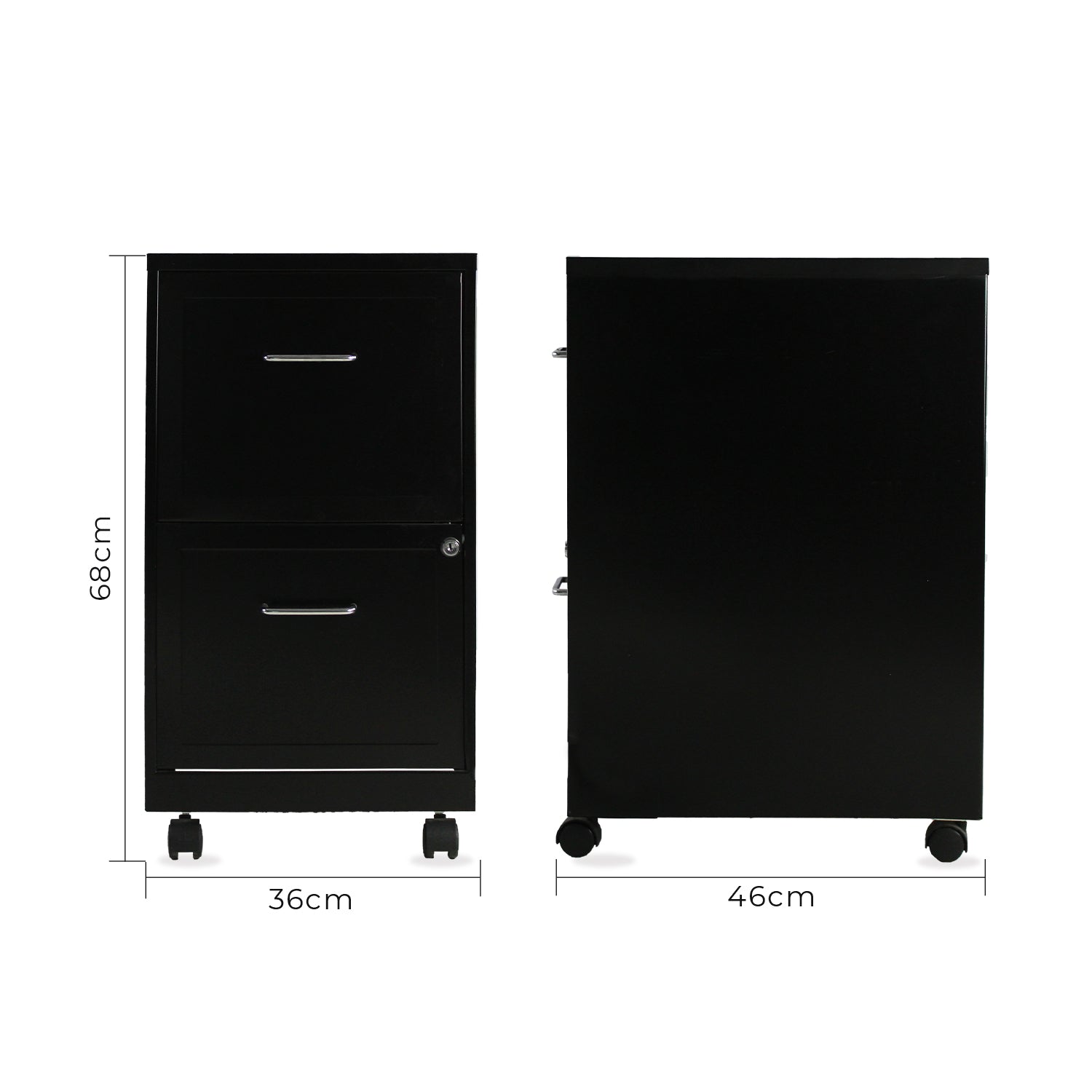 Archivero Metálico 2 gavetas Carta móvil 16251 Negro 10