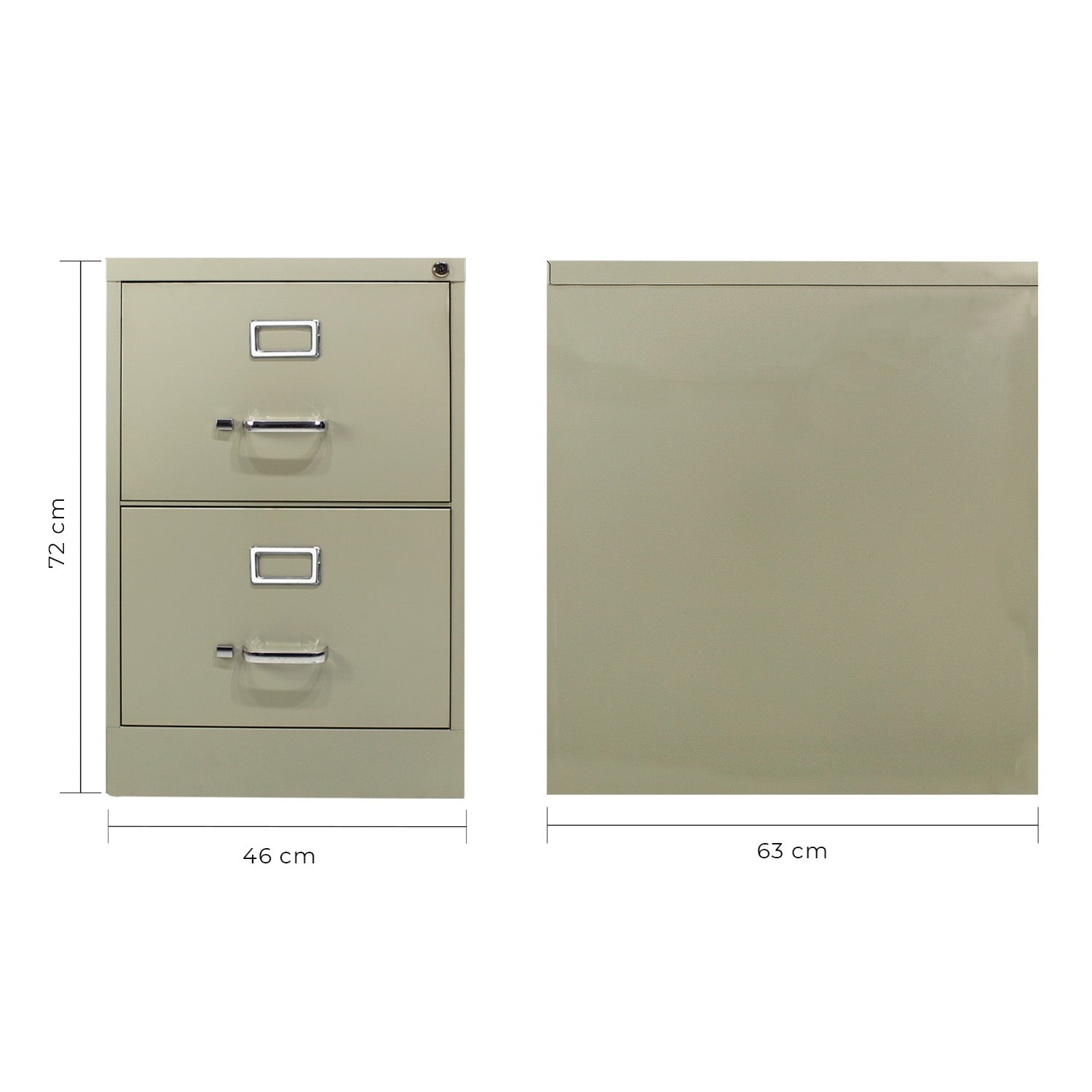 Archivero Metálico 2 gavetas Oficio 14112 Arena 9