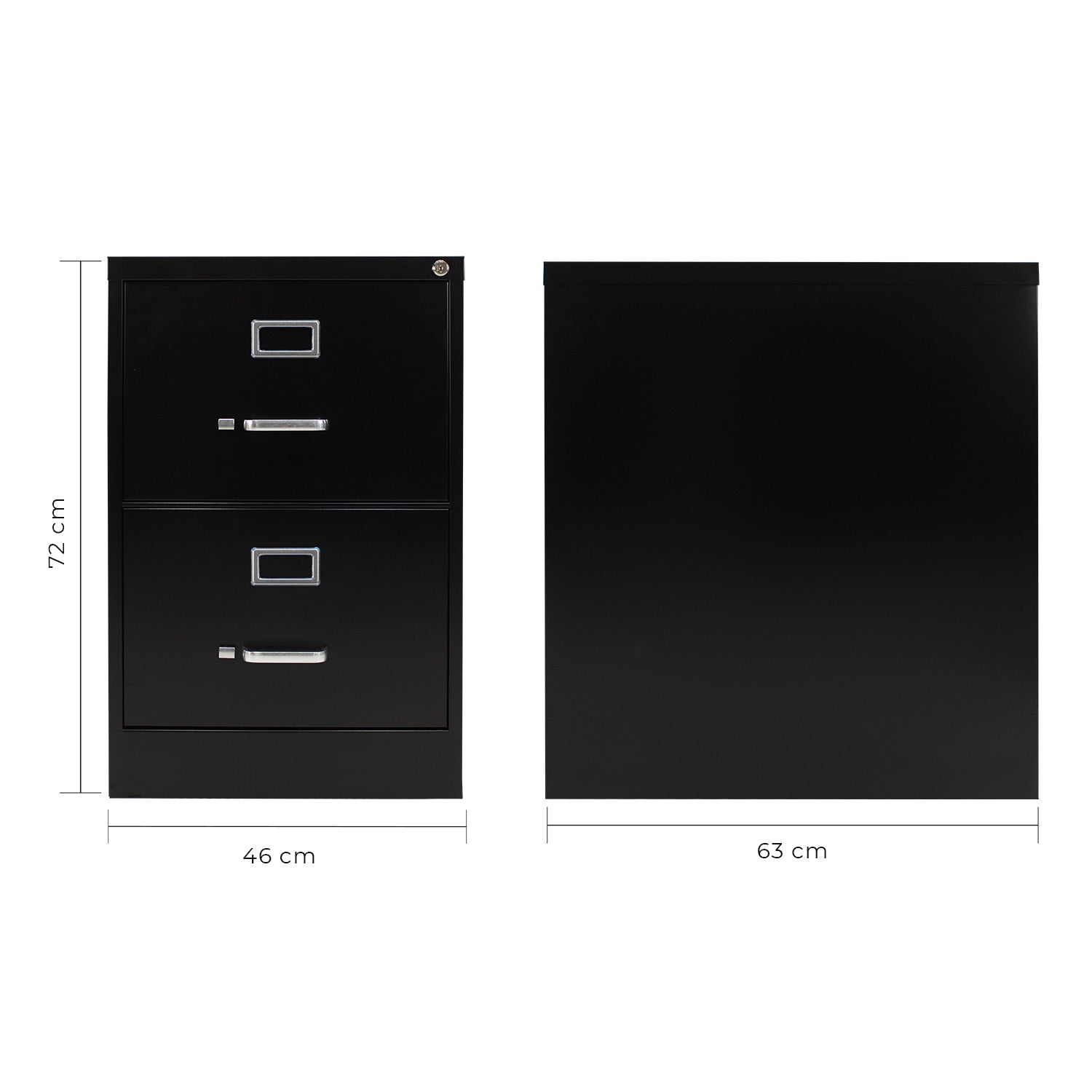 Archivero Metálico 2 gavetas Oficio 14113 Negro 9