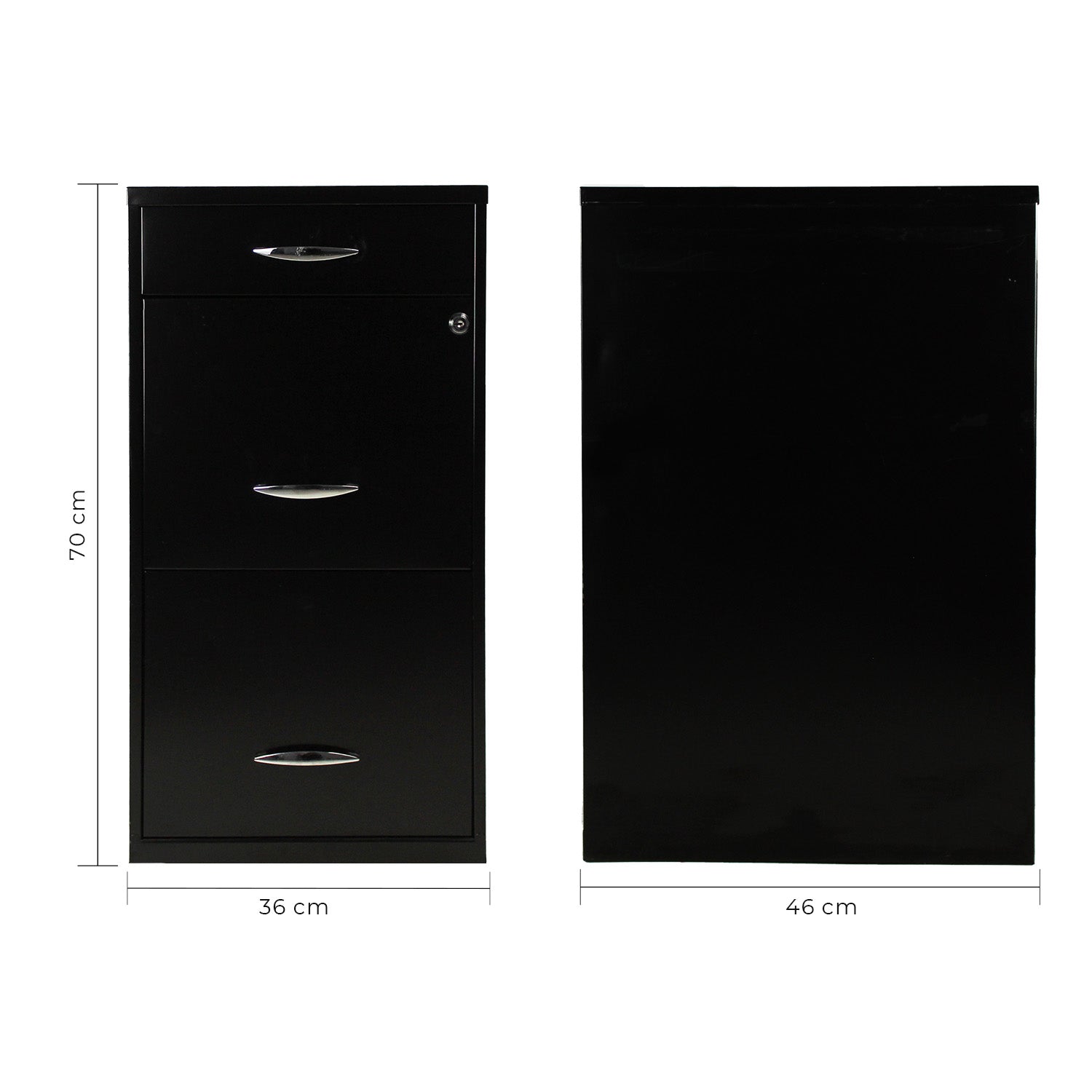 Archivero Metálico  2+1 gavetas Carta 17056 Negro 10