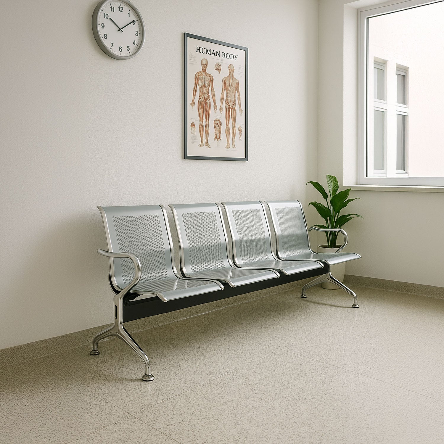 Banca De 4 Plazas Metálica 10