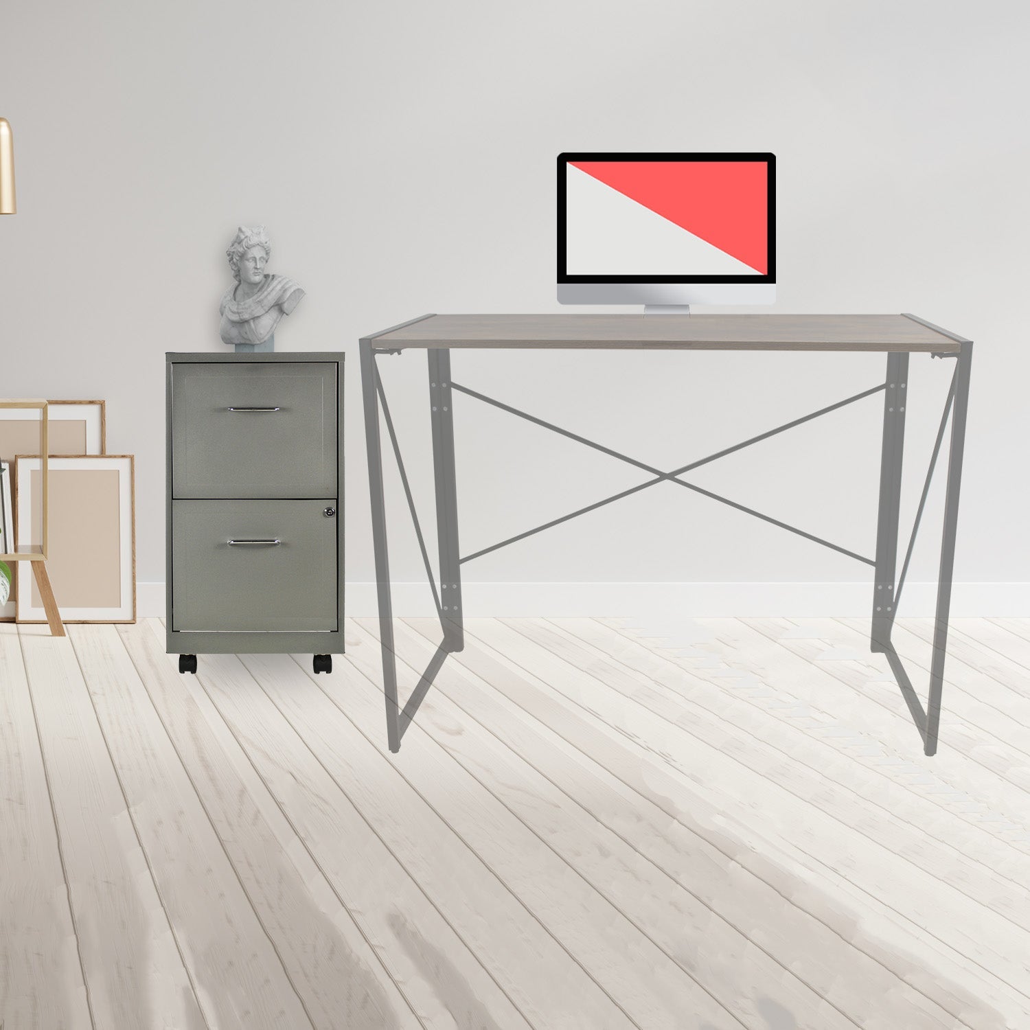 Archivero Metálico 2 gavetas Carta móvil 15478 Gris 10