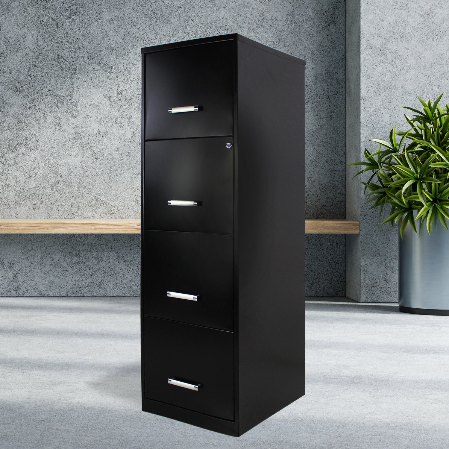 Archivero Metálico de 4 gavetas Carta modelo 16883 color Negro 9