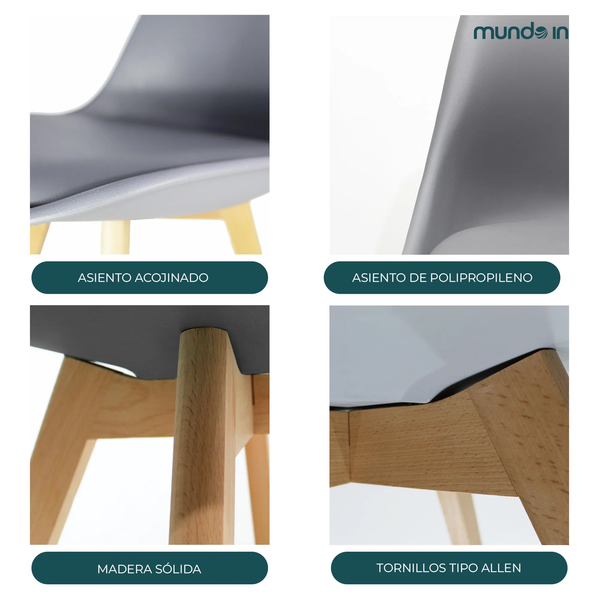 Set de 2 Sillas Frankfurt | Sillas Eames acojinadas para comedor 9