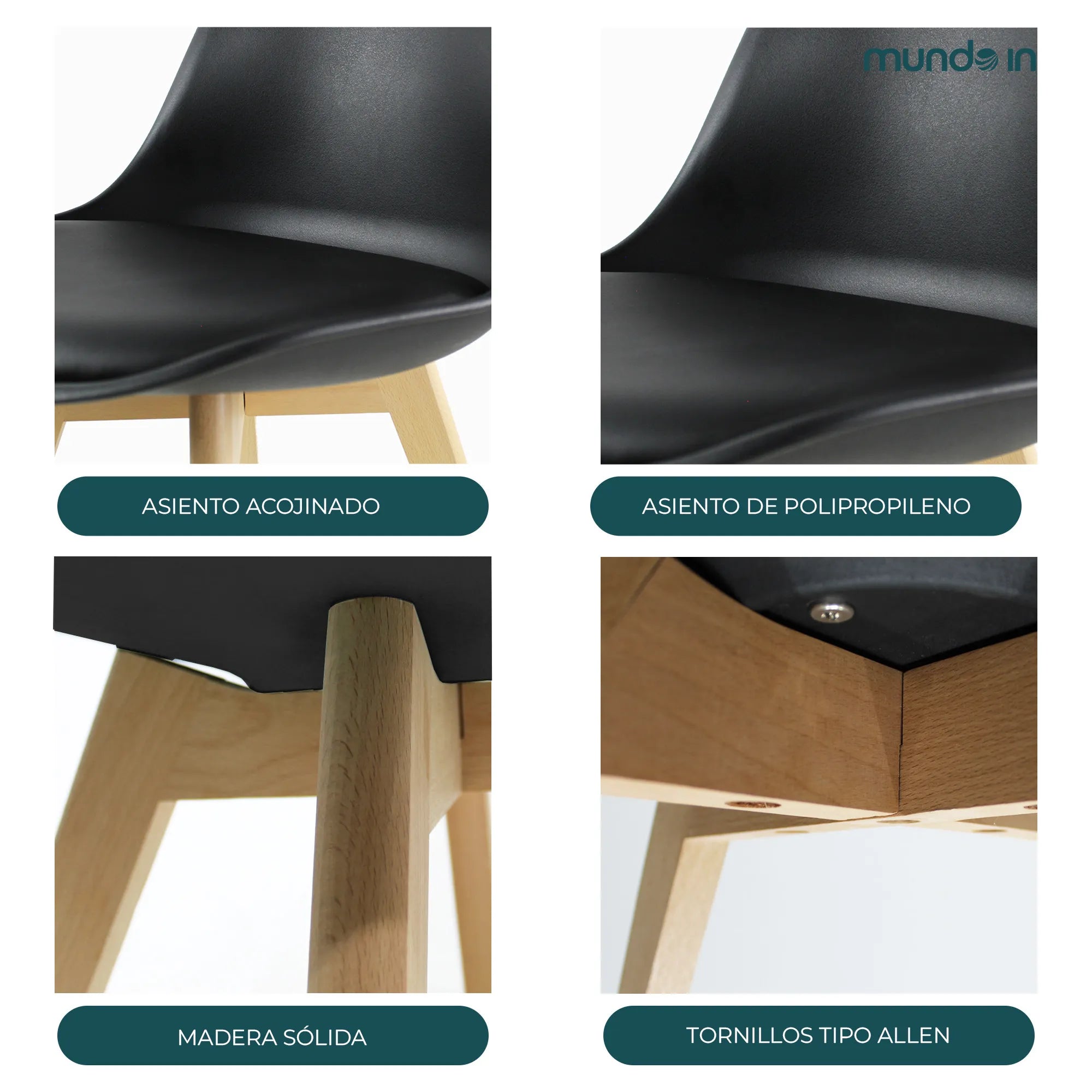 Set de 4 Sillas Eames Frankfurt | Sillas acojinadas