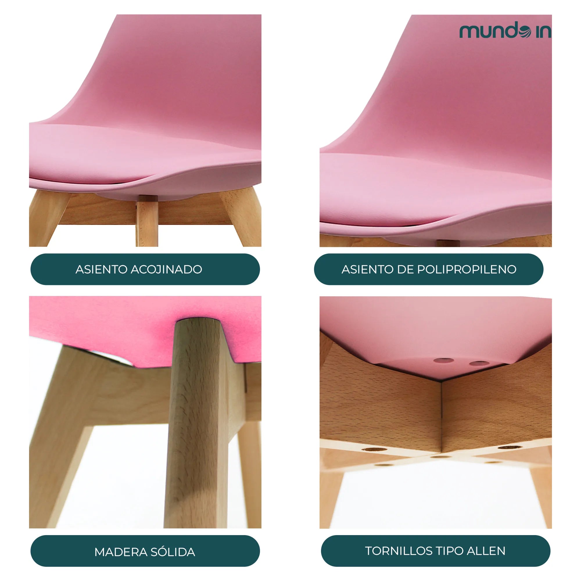 Set de 4 Sillas Eames Frankfurt | Sillas acojinadas 10