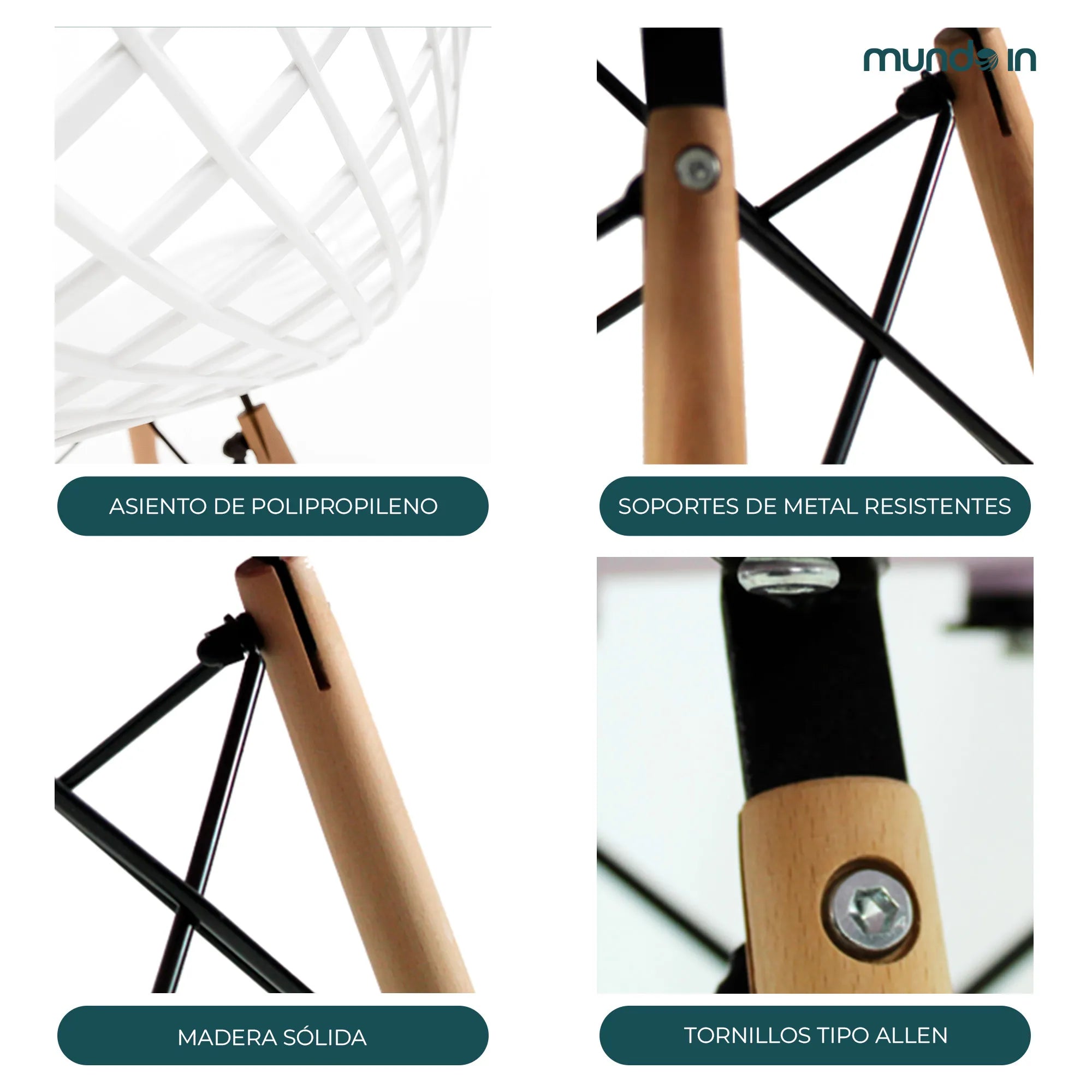 Set de 4 Sillas Oslo Vento | Sillas para comedor tipo Eames 8