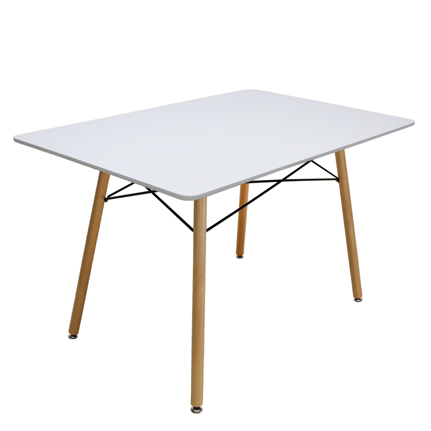 Comedor Mesa Rectangular Blanco 120X80 + 4 Sillas Frankfurt