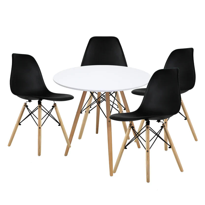 Comedor Mesa oslo 80 Blanco + 4 Sillas Oslo