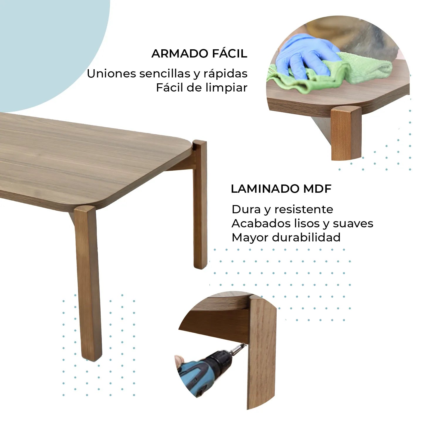 Mesa de centro recta Palu 100x50 19603 7