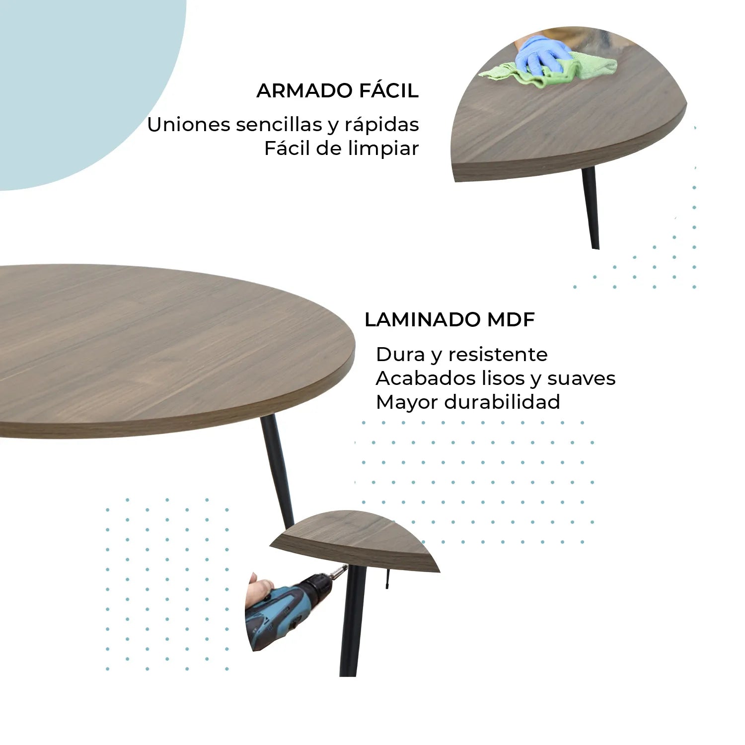 Mesa de centro 80cm 1007L Batam 6