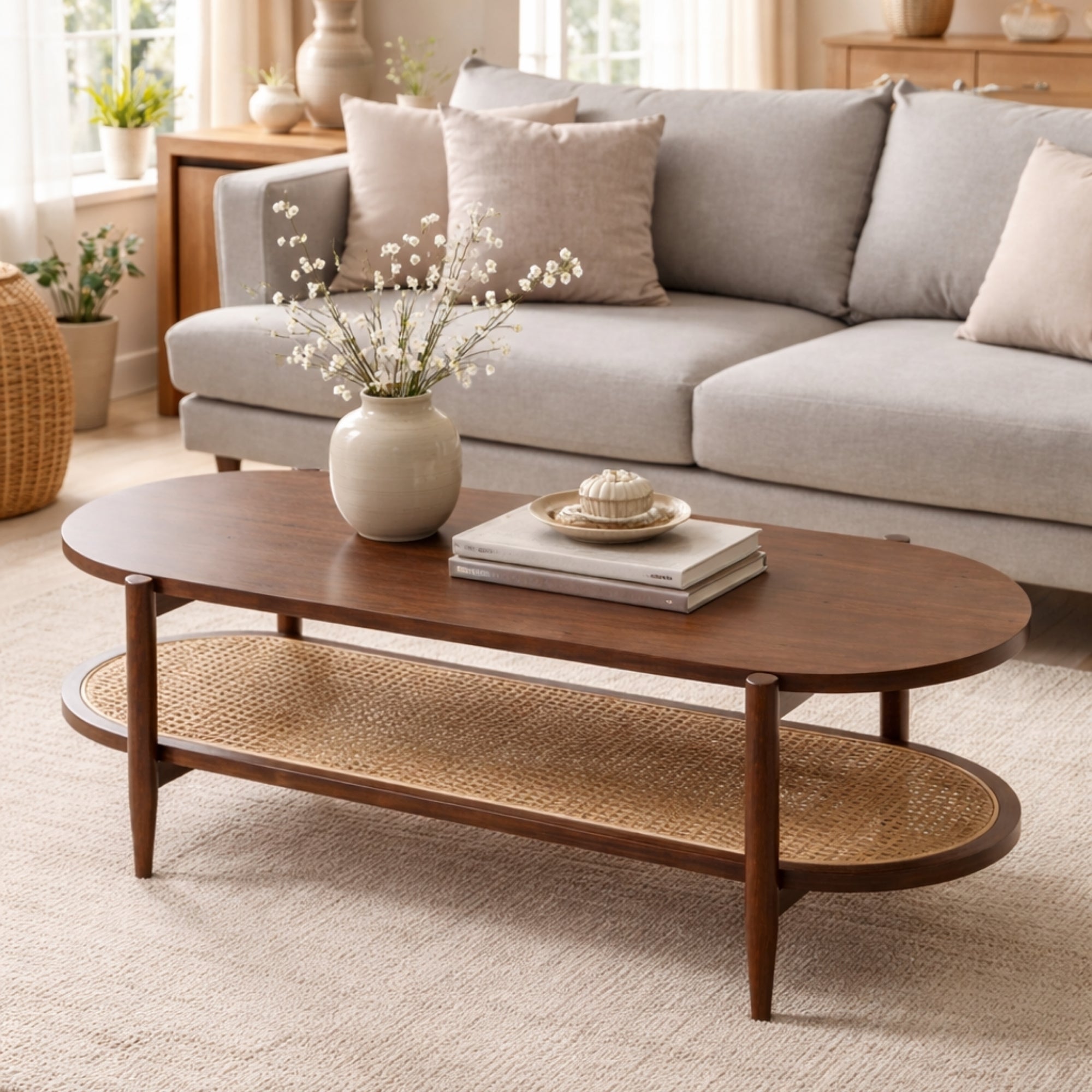 Mesa de centro rectangular Kangar – Encino o nogal 120x60 19