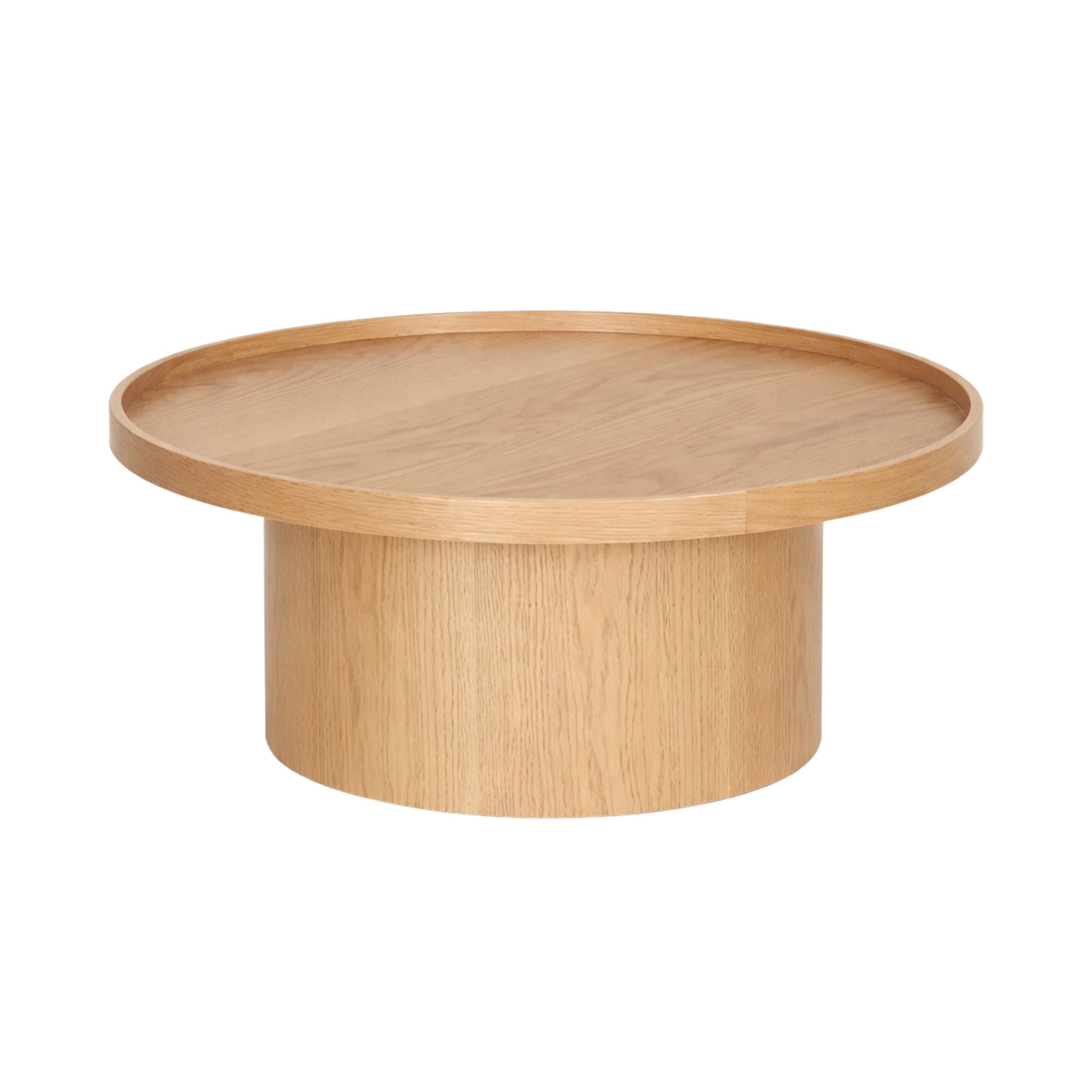 Mesa de centro Perak redonda en nogal y encino 80 cm